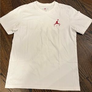 Jordan Men's White and Red Logo T-Shirt